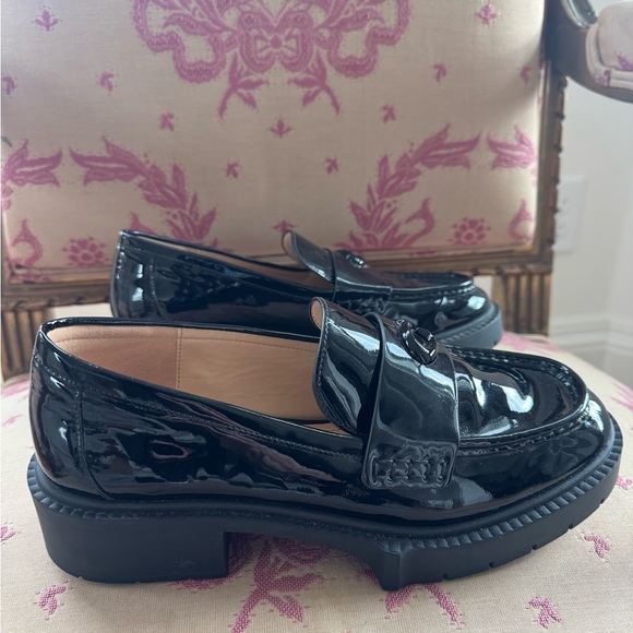 Coach Black Patent Leather Leah Loafers - Picture 4 of 5